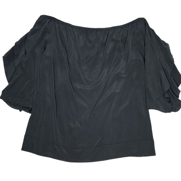REVOLVE L’AGENCE Monroe Silk Off-Shoulder Ruffle Blouse - Picture 3 of 5